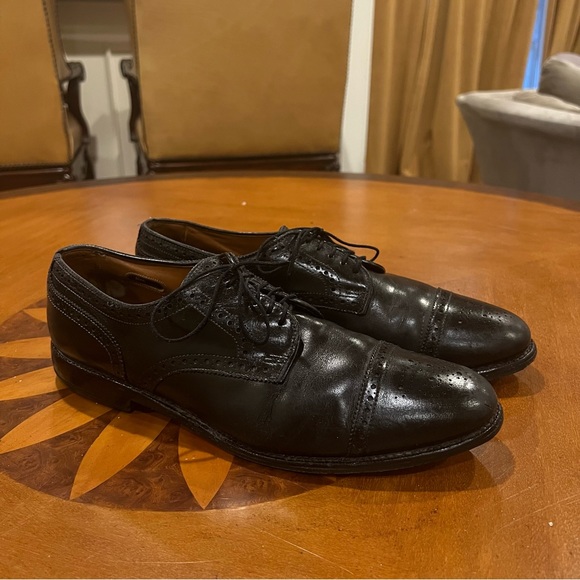 Allen Edmonds Sanford Cap Toe Black Leather Oxfords 11.5 Dress Shoes - Picture 2 of 16